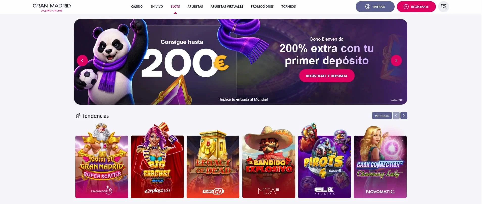 Casino Gran Madrid — captura de la plataforma